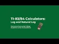 TI - Calculators Log and Natural Log