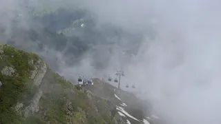 Туман в горах на Роза Хутор 