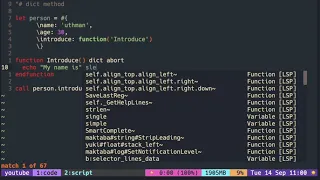 Vimscript Tutorial Dictionary attaching a function