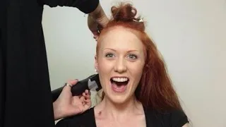 Emma Jayne long red hair to a pixie haircut She said short hair dont care Not Nothingbutpixies