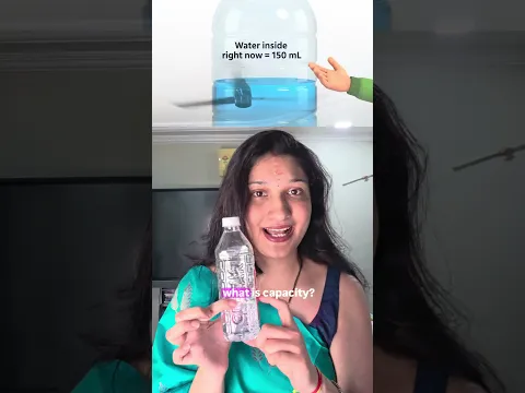 💧 Volume vs Capacity made easy! 🧴Capacity = Maximum water a bottle can hold.
