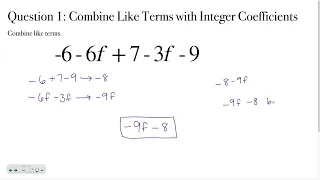 Pre-Algebra 5-3 Simplify Expressions