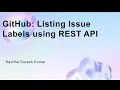 GitHub Listing Issue Labels using REST API