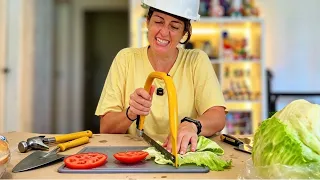 Intenté Cocinar con Herramientas de Construcción 