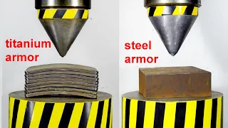 HYDRAULIC PRESS VS TITANIUM AND STEEL ARMOR