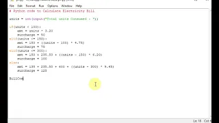 Python code to Calculate Electricity Bill