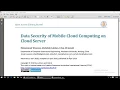 Data Security between Mobile Cloud Computing On Cloud Server