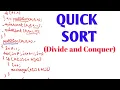Quick Sort using Divide and Conquer with algorithm
