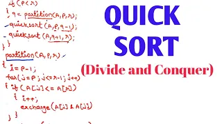 Quick Sort using Divide and Conquer with algorithm