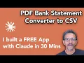 FREE App PDF to CSV Conversion Tool I built it with Claude