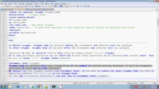 Oracle Statement Level Triggers Session 1