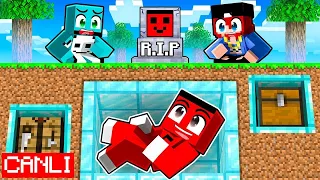 SAMET MEZARIN ALTINA SIĞINAK YAPIP HASANI TROLLÜYOR !! - Minecraft [ CANLI YAYIN ]