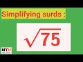 Simplify square root of 75 sqrt 75