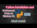 Python installation and environment setup on Windows 10 in telugu Ksiva-channel Python