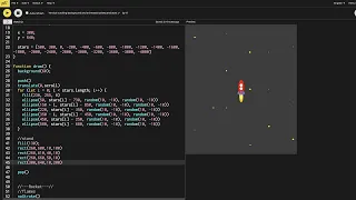 Vertical Scrolling Rocket Ship Animation using p5 js