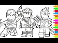 Coloring LEGO Ninjago Kai Morro Sensei Wu Cole Zane LEGO Ninjago Coloring Pages