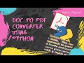 Simple Docx To PDF Converter using Python