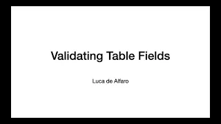 table with validation