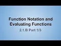 Function Notation and Evaluating Functions 2 1 B Part - Function Notation