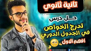 حل درس تدرج خواص العناصر في الجدول الدوري كيمياء الصف الثاني الثانوي الترم الاول 2025 