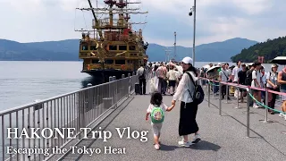 Family Trip in Japan Riding a Pirate Ship to an Active Volcano