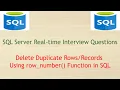 SQL Server Real-time Interview Questions - Delete Duplicate in SQL