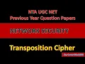 NTA UGC NET Previous Year Question Papers Columnar Transposition Technique with Example in Hindi