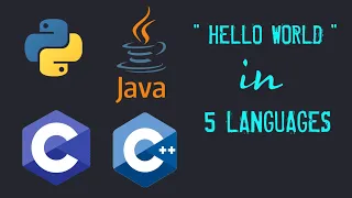 Hello World in 5 different languages Python Java JavaScript C C in one