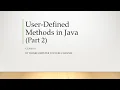 User Defined Methods in Java Part 2 Class 10 ThinkComputer