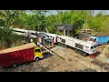 Lagu Keluar Terowongan Kereta Api Panjang Lokomotif cc206 RC Anjlok Tabrak Truk Kontainer di Perlintasan