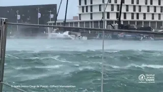 Storm Surge in IMOCA Dock. TJV Report #6. Daily Race Report, Le Harve dock General Race Update