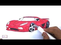 Ferrari car drawing easily - race car coloring