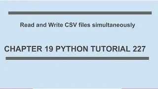 Read and Write CSV files simultaneously HINDI