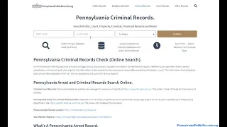 Pennsylvania Criminal Records Search Lookup Public Arrest Conviction Info Online