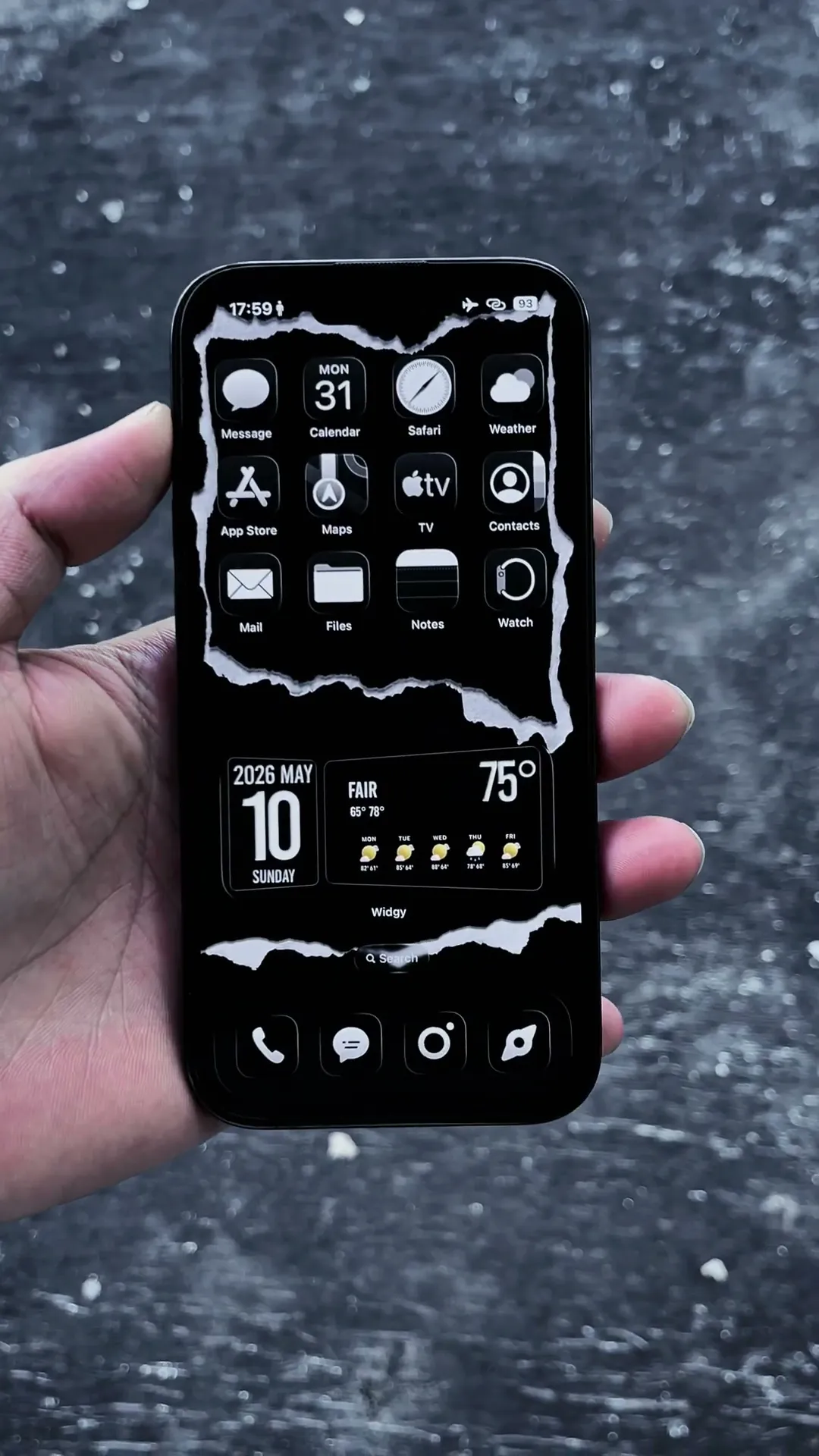 Minimalist Home and Lock Screen iPhone Wallpaper Setup Preview