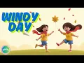 Windy Day | Children Karaoke Song | Fun \u0026 Learning | Kids Weather Song | KidleDoo