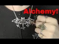 Alchemy Gothic Viennese bats black cat choker