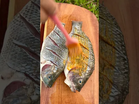 Fresh catch, open fire, and outdoor cooking! 🎣🔥🏕️ #campping #cooking #fishing