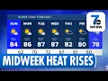 Comfortable Weekend Weather Ahead Before Midweek Heat Spike