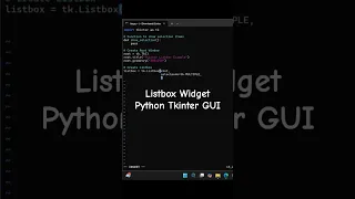 Listbox Widget Multiple Selections Tkinter GUI