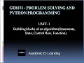 Lec-02 Building blocks of an algorithm Unit - 1 GE8151 Problem Solving Python Programming