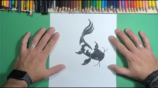 Como dibujar una carpa koi paso a paso | How to draw a koi carp
