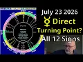 Mercury Stationary Direct A Major Turning Point July 23 Astrology All 12 Signs