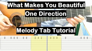 Download What Makes You Beautiful Guitar Lesson Melody Tab Tutorial Guitar Lessons for Beginners MP3
