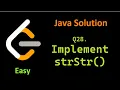 Problem 28 Implement strStr Leetcode Easy Problem