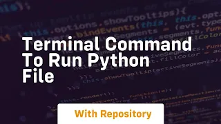terminal command to run python file