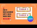 How to make classroom supply labels using Canva