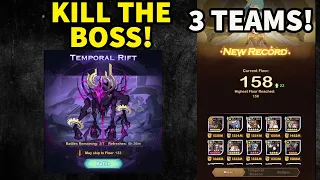 Temporal Rift 2 0 as F2P - 150 Boss fight 3v3 Meta Teams and Strategy