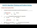 computer science class 3 Algorithm thinking and problem solving mcqs