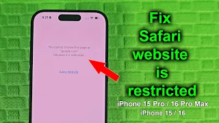 You Cannot Browse This Page Because It Is Restricted Safari 